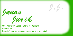 janos jurik business card