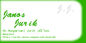 janos jurik business card